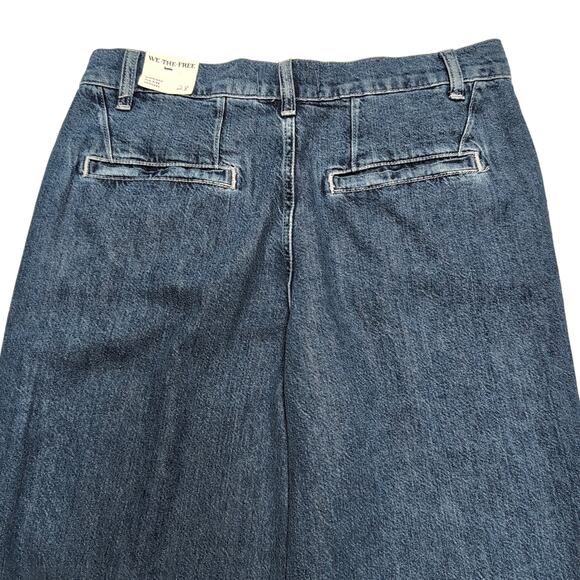 We The Free People Sheridan Denim Trouser Wide Leg Jeans Womens Size 28 NEW - Picture 4 of 15